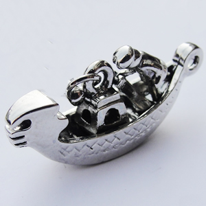 Zinc Alloy Charm/Pendants, Nickel-free & Lead-free, A Grade  Boat29x13mm Hole:2mm, Sold by PC