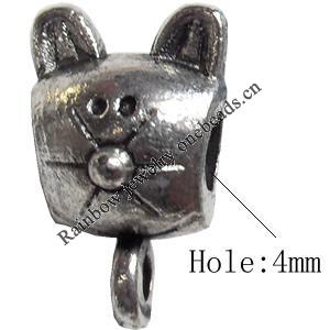 European style Connectors Zinc Alloy Jewelry Findings Lead-free & Nickel-free, 11mm, Hole:4mm, Sold by Bag