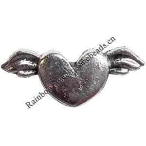 European style Beads Zinc Alloy Jewelry Findings Lead-free & Nickel-free, 19x8mm, Hole:4mm, Sold by Bag