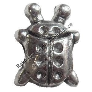 European style Beads Zinc Alloy Jewelry Findings Lead-free & Nickel-free, 11x14mm, Hole:4mm, Sold by Bag