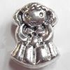 European style Beads Zinc Alloy Jewelry Findings Lead-free & Nickel-free, 10x13mm, Hole:4mm, Sold by Bag