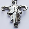 Zinc Alloy Charm/Pendants, Nickel-free & Lead-free, A Grade  Animal Head 21x20mm Hole:2mm, Sold by PC