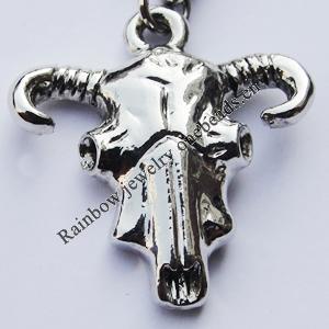 Zinc Alloy Charm/Pendants, Nickel-free & Lead-free, A Grade  Animal Head 21x20mm Hole:2mm, Sold by PC