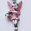 Zinc Alloy Enamel Pendant, Nickel-free & Lead-free, A Grade Angel 24x12mm Hole:2mm, Sold by PC  