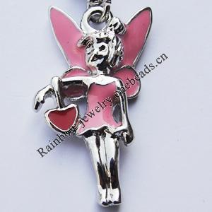 Zinc Alloy Enamel Pendant, Nickel-free & Lead-free, A Grade Angel 24x12mm Hole:2mm, Sold by PC  