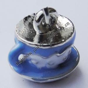 Zinc Alloy Enamel Pendant, Nickel-free & Lead-free, A Grade Cup Thunder 11x11mm Hole:2mm, Sold by PC  