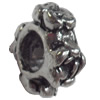 European style Beads Zinc Alloy Jewelry Findings Lead-free & Nickel-free, 5x12mm, Hole:4mm, Sold by Bag