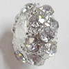 European Style Beads with Rhinestone, Zinc Alloy Jewelry Findings Lead-free & Nickel-free, 6x11mm, Hole:5mm, Sold by Bag