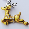 Zinc Alloy Enamel Charm/Pendant with Crystal, Nickel-free & Lead-free, A Grade Deer 19x22mm Hole:2mm, Sold by PC  