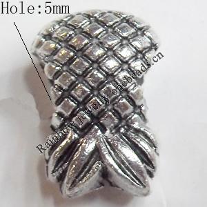 European style Beads Zinc Alloy Jewelry Findings Lead-free & Nickel-free, 8x13mm, Hole:5mm, Sold by Bag