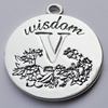 Zinc Alloy Charm/Pendants, Nickel-free & Lead-free, A Grade Flat Round 47x41mm Hole:2mm, Sold by PC