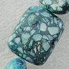 Composite Turquoise Beads, Rectangle 25x20mm Hole:2mm, Sold by KG