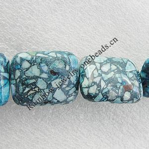 Composite Turquoise Beads, Rectangle 25x20mm Hole:2mm, Sold by KG