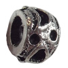 European style Beads Zinc Alloy Jewelry Findings Lead-free & Nickel-free, 7x10mm, Hole:5mm, Sold by Bag