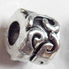 European style Beads Zinc Alloy Jewelry Findings Lead-free & Nickel-free, 8x10mm, Hole:5mm, Sold by Bag