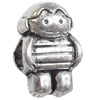 European style Beads Zinc Alloy Jewelry Findings Lead-free & Nickel-free, 9x15mm, Hole:5mm, Sold by Bag