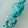Composite Turquoise Beads, Nugget About:37x23mm-37x30mm Hole:1.5mm, Sold by KG