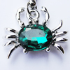 Zinc Alloy Charm/Pendant with Crystal, Nickel-free & Lead-free, A Grade Crab 15x20mm Hole:2mm, Sold by PC  