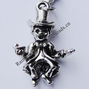 Zinc Alloy Charm/Pendants, Nickel-free & Lead-free, A Grade 26x17mm Hole:2mm, Sold by PC