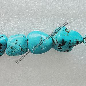 Composite Turquoise Beads, Nugget About:22x20mm-25x25mm Hole:1.5mm, Sold by KG