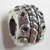 European style Beads Zinc Alloy Jewelry Findings Lead-free & Nickel-free, 9x11mm, Hole:5mm, Sold by Bag
