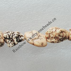 Composite Turquoise Beads, Nugget About:16x9mm-26x23mm Hole:1.5mm, Sold by KG
