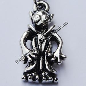 Zinc Alloy Charm/Pendants,Nickel-free & Lead-free, A Grade 12x11mm Hole:2mm, Sold by PC