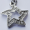 Zinc Alloy Charm/Pendants,Nickel-free & Lead-free, A Grade Hollow Star 19x18mm Hole:2mm, Sold by PC