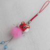 Mobile Decoration, Fimo Multicolor, Chain: about 60mm long, Pendant: about 25mm wide, Sold by Dozen