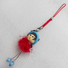 Mobile Decoration, Fimo Multicolor, Chain: about 60mm long, Pendant: about 20mm wide, Sold by Dozen