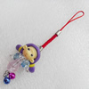 Mobile Decoration, Fimo Multicolor, Chain: about 60mm long, Pendant: about 30mm wide, Sold by Dozen