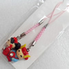 Mobile Decoration, Fimo Multicolor, Chain: about 60mm long, Pendant: about 15mm wide, Sold by Dozen