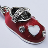 Zinc Alloy Enamel Charm/Pendant with Crystal, Nickel-free & Lead-free, A Grade Shoes 20x10mm Hole:2mm, Sold by PC  