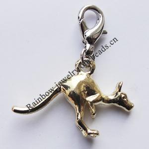 Zinc Alloy Charm/Pendants, Nickel-free & Lead-free, A Grade Animal 18x27mm Hole:2mm, Sold by PC