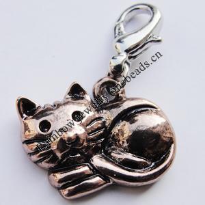 Zinc Alloy Charm/Pendants, Nickel-free & Lead-free, A Grade Animal 15x19mm Hole:2mm, Sold by PC