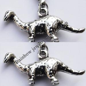 Zinc Alloy Charm/Pendants, Nickel-free & Lead-free, A Grade Animal 14x31mm Hole:2mm, Sold by PC