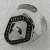 Iron Rings Lead-free & Nickel-free, Diamond 33x18mm, Sold by PC
