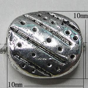 Bead Zinc Alloy Jewelry Findings Lead-free, 10mm Hole:1.5mm, Sold by Bag