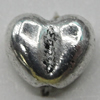 Bead Zinc Alloy Jewelry Findings Lead-free, Heart 9x8mm Hole:1mm, Sold by Bag