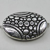 Bead Zinc Alloy Jewelry Findings Lead-free, Falt Oval 14x10mm Hole:1mm, Sold by Bag