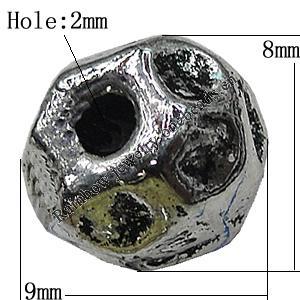 Bead Zinc Alloy Jewelry Findings Lead-free, 9x8mm Hole:2mm, Sold by Bag