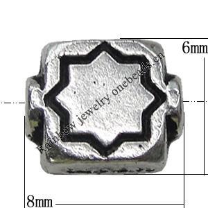 Bead Zinc Alloy Jewelry Findings Lead-free, 8x6mm Hole:1.5mm, Sold by Bag