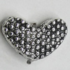 Bead Zinc Alloy Jewelry Findings Lead-free, Heart 12x8mm Hole:1.5mm, Sold by Bag