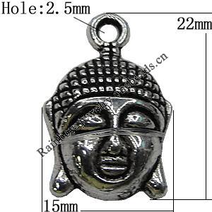 Pendant Zinc Alloy Jewelry Findings Lead-free, 15x22mm Hole:2.5mm, Sold by Bag