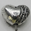 Bead Zinc Alloy Jewelry Findings Lead-free, Heart 10x7mm Hole:1mm, Sold by Bag