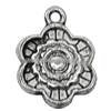 Pendant Zinc Alloy Jewelry Findings Lead-free, Flower 14x18mm Hole:2m, Sold by Bag