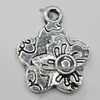 Pendant Zinc Alloy Jewelry Findings Lead-free, Flower 15x18mm Hole:2m, Sold by Bag