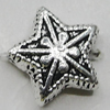 Bead Zinc Alloy Jewelry Findings Lead-free, Star 10mm Hole:2mm, Sold by Bag