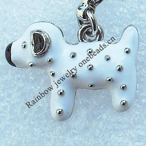 Zinc Alloy Enamel Pendant, Nickel-free & Lead-free, A Grade Animal 23x17mm, Sold by PC  