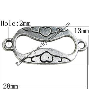 Connectors Zinc Alloy Jewelry Findings Lead-free, 28x13mm Hole:2mm, Sold by Bag